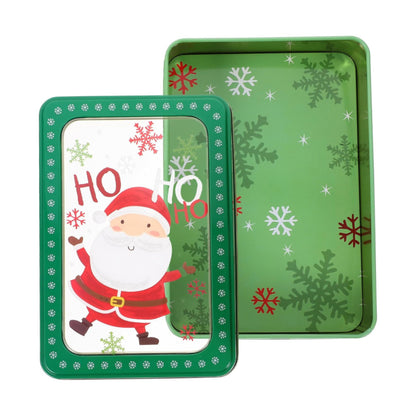 Caja Metálica Rectangular Santa Claus Verde 19x13x5.5cm