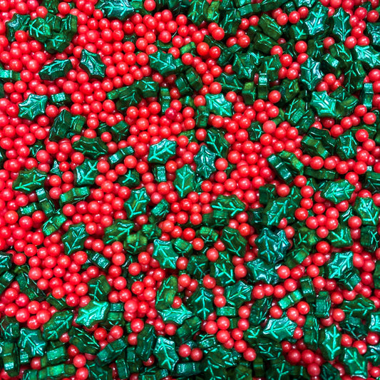 Sprinkles Hojas y Perlas Navideñas