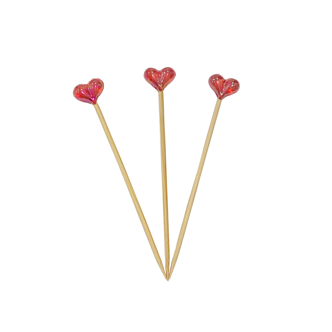 Pincho Decorado Corazón Rojo Pequeño