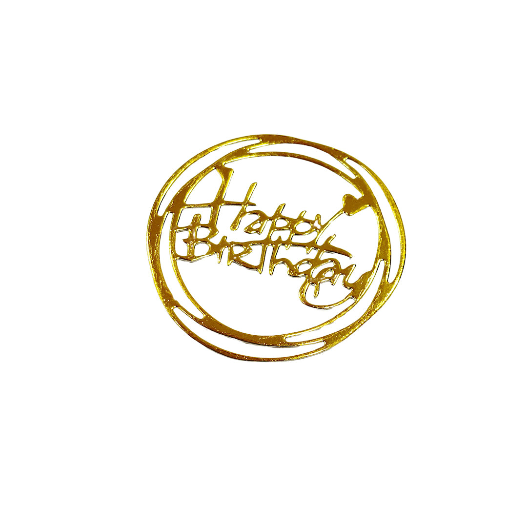 Aplique Happy Birthday Dorado Ref.04 x12und