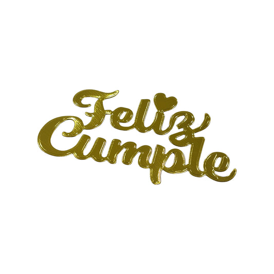 Aplique Feliz Cumple Dorado Ref.15 x12und