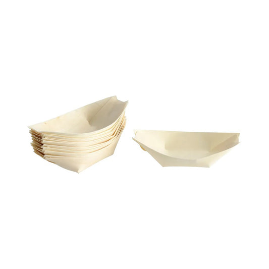 Plato Canoa de Madera 13.5cm x50und